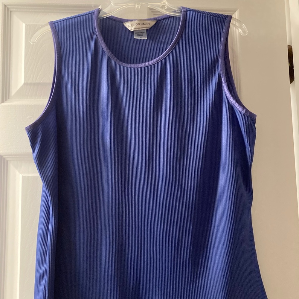Indigo ribbed tank top